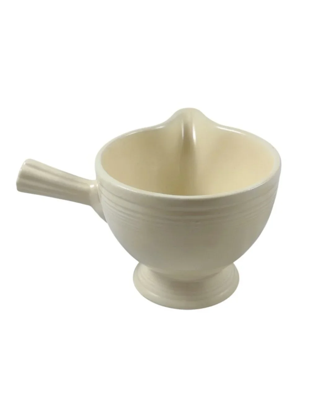 Fiesta Old Ivory Cream Stick Handle Creamer and Lidded Sugar Bowl Vintage 1940s